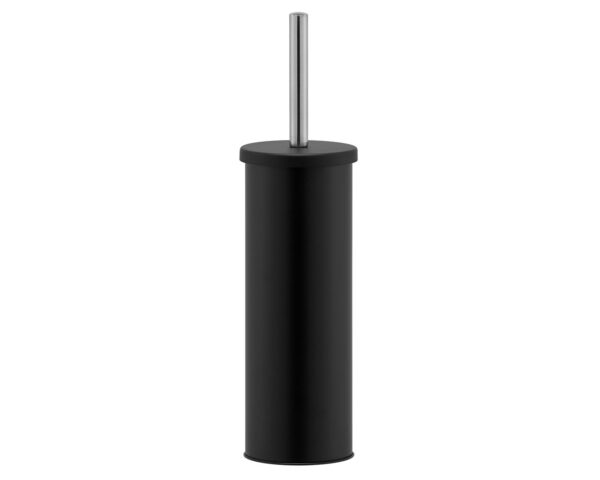 Szczotka WC tuba stojąca z przykrywką, metalowa, czarna (matowa) Szczotka WC tuba stojąca z przykrywką, metalowa, czarna (matowa)