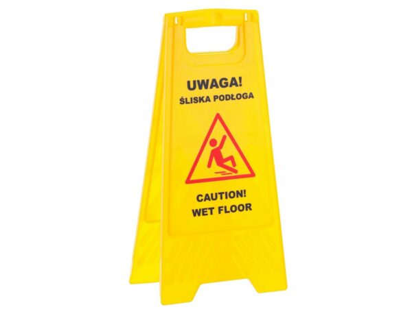 Tablica ostrzegawcza "Uwaga! Śliska podłoga" Tablica ostrzegawcza "Uwaga! Śliska podłoga"