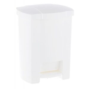 Kosz na odpady otwierany przyciskiem pedałowym z tworzywa sztucznego o poj. 12 l, kolor BIAŁY