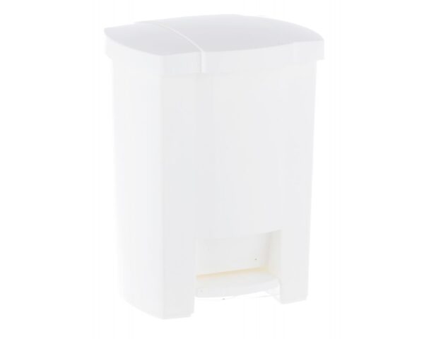 Kosz na odpady otwierany przyciskiem pedałowym z tworzywa sztucznego o poj. 12 l, kolor BIAŁY Kosz na odpady otwierany przyciskiem pedałowym z tworzywa sztucznego o poj. 12 l, kolor BIAŁY