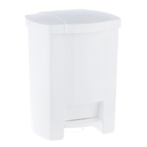 Kosz na odpady otwierany przyciskiem pedałowym z tworzywa sztucznego o poj. 20 l, kolor BIAŁY