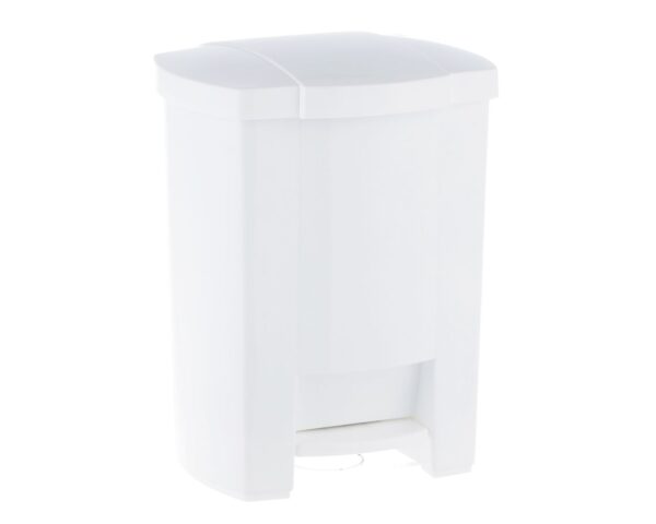 Kosz na odpady otwierany przyciskiem pedałowym z tworzywa sztucznego o poj. 20 l, kolor BIAŁY Kosz na odpady otwierany przyciskiem pedałowym z tworzywa sztucznego o poj. 20 l, kolor BIAŁY
