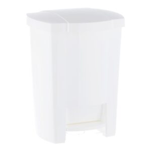 Kosz na odpady otwierany przyciskiem pedałowym z tworzywa sztucznego o poj. 28 l, kolor BIAŁY