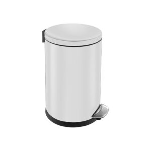 Kosz pedałowy TOP SILENT LUNA, pojemność 20 l, metalowy, biały