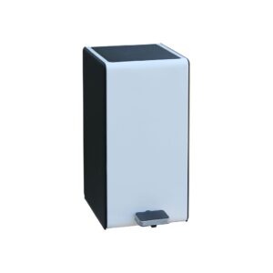 Kosz z przyciskiem pedałowym, prostokątny 7 l, metalowy, biały