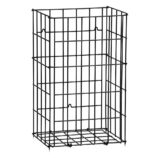 Kosz siatkowy stojący o poj. 47 l, wykonany z prętów powlekanych czarnym polietylenem