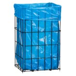 Kosz siatkowy stojący o poj. 47 l, wykonany z prętów powlekanych czarnym polietylenem