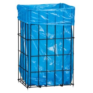 Kosz siatkowy stojący o poj. 47 l, wykonany z prętów powlekanych czarnym polietylenem