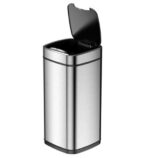 Kosz automatyczny SENSOR, bezdotykowy, kwadratowy, stal matowa, 35 l