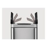 Kosz automatyczny SENSOR, bezdotykowy, prostokątny, pokrywa dwudzielna, stal mat. 45 l