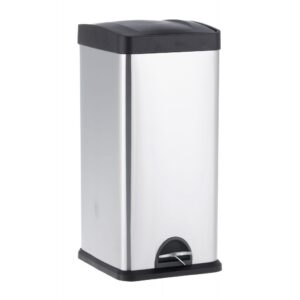 Kosz pedałowy do segregacji odpadów, jednokomorowy, 30 l, stal matowa