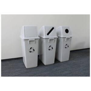 Kosz z tworzywa do segregacji odpadów duży, o pojemności 60 l