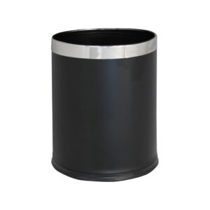 Kosz metalowy otwarty czarny, o pojemności 10 l
