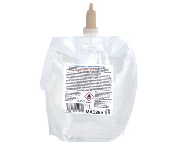 Żel dezynfekujący o zapachu róży MERIDA do higienicznej dezynfekcji rąk jednorazowy wkład 1000 ml Żel dezynfekujący o zapachu róży MERIDA do higienicznej dezynfekcji rąk jednorazowy wkład 1000 ml