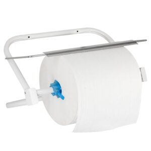 Wieszak na przemysłowe czyściwa w rolach metalowy, kolor BIAŁY