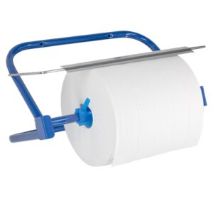 Wieszak na przemysłowe czyściwa w rolach metalowy, kolor NIEBIESKI