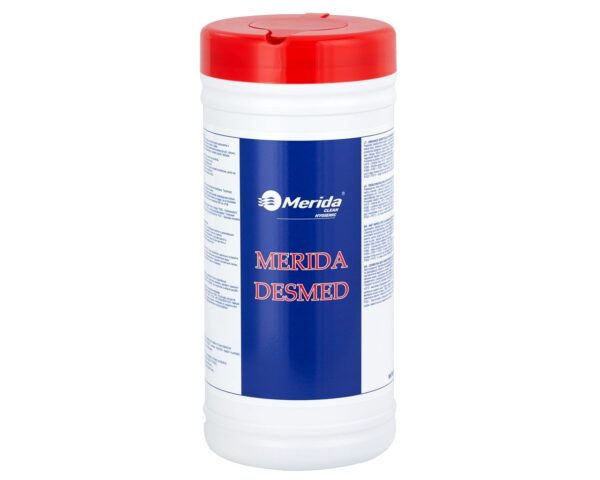 Nasączone ściereczki do czyszczenia i dezynfekcji powierzchni MERIDA DESMED, pojemnik 200 sztuk Nasączone ściereczki do czyszczenia i dezynfekcji powierzchni MERIDA DESMED, pojemnik 200 sztuk