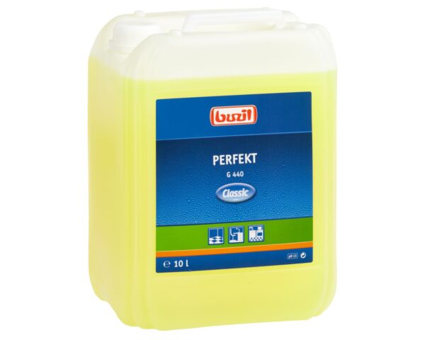 G440 Perfekt - alkaliczny środek do nawierzchni odpornych na działanie alkaliów, kanister 10 l G440 Perfekt - alkaliczny środek do nawierzchni odpornych na działanie alkaliów, kanister 10 l