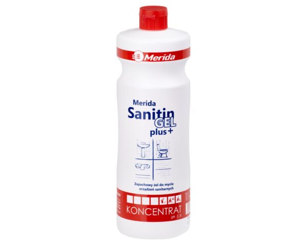MERIDA SANITIN GEL PLUS, żel do mycia sanitariatów, butelka 1 l MERIDA SANITIN GEL PLUS, żel do mycia sanitariatów, butelka 1 l