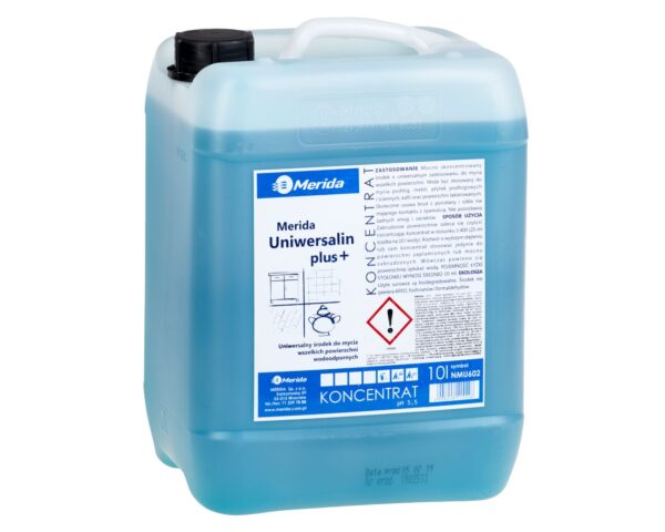 MERIDA UNIWERSALIN PLUS uniwersalny środek do mycia powierzchni wodoodpornych, kanister 10 l MERIDA UNIWERSALIN PLUS uniwersalny środek do mycia powierzchni wodoodpornych, kanister 10 l