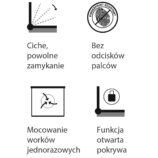 Kosz pedałowy TOP SILENT LUNA, pojemność 20 l, metalowy, biały