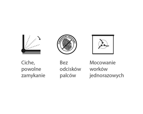 Kosz pedałowy TOP SILENT LUNA, pojemność 5 l, stal matowa Kosz pedałowy TOP SILENT LUNA, pojemność 5 l, stal matowa