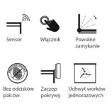 Kosz automatyczny SENSOR, bezdotykowy, kwadratowy, stal matowa 12 l
