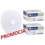 Pojemnik na cztery rolki papieru toaletowego bez gilzy MERIDA HARMONY za 75 zł netto przy zakupie 2 kartonów papiery toaletowego MERIDA CLASSIC (36 x 125 m = 4500 m, 18 000 listków)