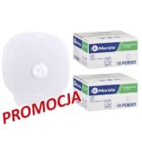 Pojemnik na cztery rolki papieru toaletowego bez gilzy MERIDA HARMONY za 75 zł netto przy zakupie 2 kartonów papiery toaletowego MERIDA OPTIMUM (36 x 85 m = 3060 m, 12 240 listków)