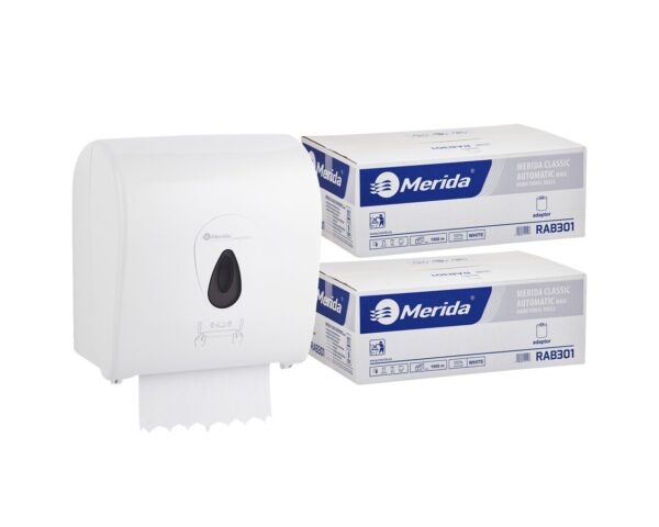 Mechaniczny podajnik ręczników MERIDA TOP szary za 75 zł netto przy zakupie 2 kartonów ręczników MERIDA CLASSIC AUTOMATIC RAB301 (12 x 250 m = 3 000 m, 12 500 listków) Mechaniczny podajnik ręczników MERIDA TOP szary za 75 zł netto przy zakupie 2 kartonów ręczników MERIDA CLASSIC AUTOMATIC RAB301 (12 x 250 m = 3 000 m, 12 500 listków)
