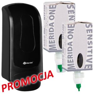 Dozownik mydła w pianie MERIDA ONE i 2 wkłady z mydłem MERIDA ONE SENSITIVE ICE BLUE