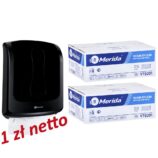 Pojemnik na ręczniki składane MERIDA ONE czarny za 1 zł netto przy zakupie 2 kartonów ręczników składanych MERIDA TOP SLIM VTB201 (2 x 4200 = 8 400 listków)