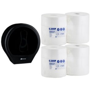 Pojemnik na papier toaletowy MERIDA ONE czarny za 25 zł netto przy zakupie 2 opakowań papieru MERIDA TOP PTB101 (12 x 245 m = 2940 m, 11 760 listków)