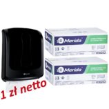 Pojemnik na ręczniki składane MERIDA ONE czarny za 1 zł netto przy zakupie 2 kartonów ręczników MERIDA OPTIMUM SLIM VOB202 (2 x 4200 = 8 400 listków)
