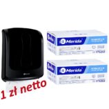 Pojemnik na ręczniki składane MERIDA ONE czarny za 1 zł netto przy zakupie 2 kartonów ręczników MERIDA TOP SLIM VTE202 (2 x 3000 = 6 000 listków)
