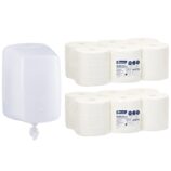 Pojemnik na ręczniki w roli MERIDA HARMONY za 25 zł netto przy zakupie 2 opakowań ręczników w roli MERIDA TOP CENTER PULL MAXI RTB702 (12 x 180 m = 2160 m)