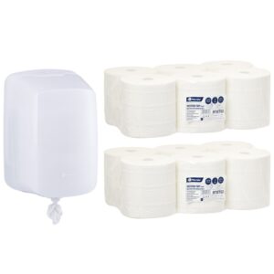 Pojemnik na ręczniki w roli MERIDA HARMONY za 25 zł netto przy zakupie 2 opakowań ręczników w roli MERIDA TOP CENTER PULL MAXI RTB702 (12 x 180 m = 2160 m)