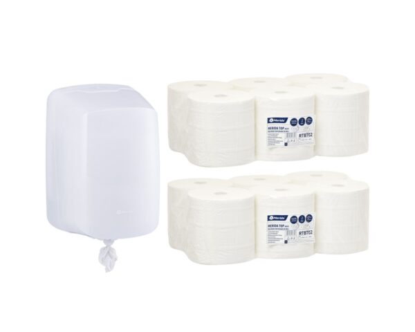 Pojemnik na ręczniki w roli MERIDA HARMONY za 25 zł netto przy zakupie 2 opakowań ręczników w roli MERIDA TOP CENTER PULL MAXI RTB702 (12 x 180 m = 2160 m) Pojemnik na ręczniki w roli MERIDA HARMONY za 25 zł netto przy zakupie 2 opakowań ręczników w roli MERIDA TOP CENTER PULL MAXI RTB702 (12 x 180 m = 2160 m)