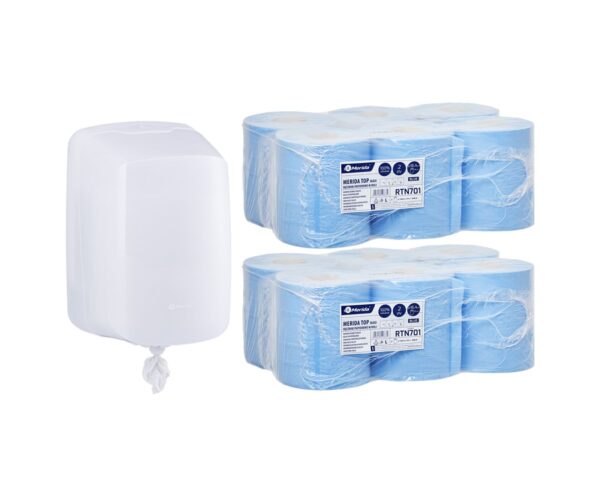 Pojemnik na ręczniki w roli z linii MERIDA HARMONY za 25 zł netto przy zakupie 2 opakowań ręczników w roli MERIDA TOP CENTER PULL MAXI RTN701 (12 x 158 m = 1 896 m) Pojemnik na ręczniki w roli z linii MERIDA HARMONY za 25 zł netto przy zakupie 2 opakowań ręczników w roli MERIDA TOP CENTER PULL MAXI RTN701 (12 x 158 m = 1 896 m)