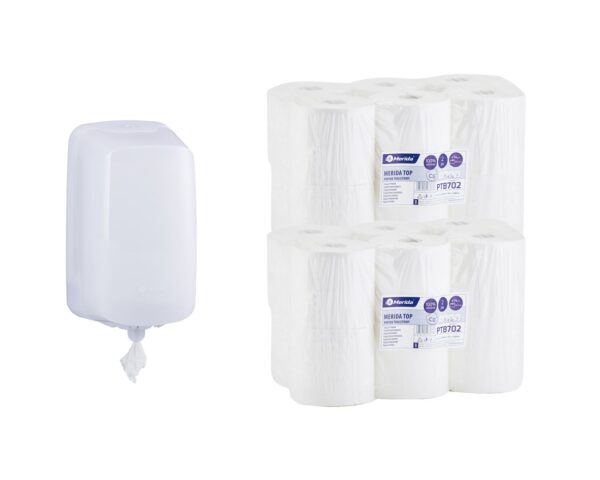Pojemnik na papier toaletowy w listkach MERIDA HARMONY MINI za 25 zł netto przy zakupie 2 opakowań papieru MERIDA TOP CENTER PULL MINI PTB702 (24 x 100 m = 2 400 m, 12 000 listków) Pojemnik na papier toaletowy w listkach MERIDA HARMONY MINI za 25 zł netto przy zakupie 2 opakowań papieru MERIDA TOP CENTER PULL MINI PTB702 (24 x 100 m = 2 400 m, 12 000 listków)