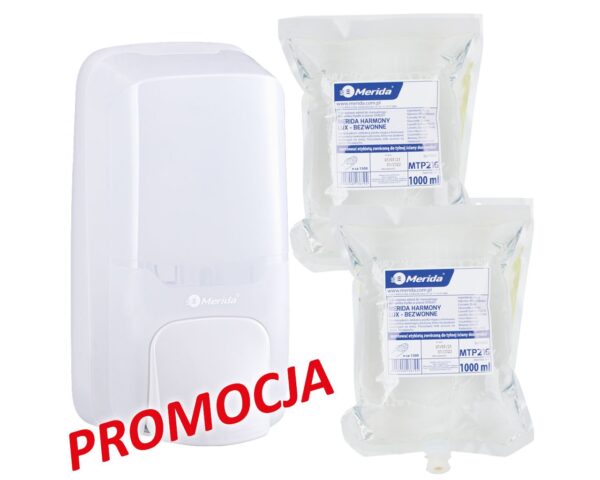 Dozownik mydła w pianie MERIDA HARMONY i 2 wkłady z mydłem MERIDA HARMONY LUX BEZWONNE Dozownik mydła w pianie MERIDA HARMONY i 2 wkłady z mydłem MERIDA HARMONY LUX BEZWONNE