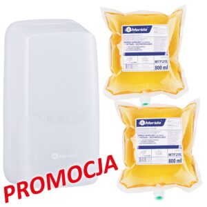 Automatyczny bezdotykowy dozownik mydła w pianie MERIDA HARMONY i 2 wkłady z mydłem MERIDA HARMONY AUTOMATIC SANITINAS - DEZYNFEKUJĄCE