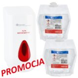 Dozownik płynu dezynfekcyjnego w sprayu MERIDA TOP i 2 wkłady z płynem MERIDA POLANA DDR+