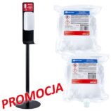 Wolnostojący zestaw do dezynfekcji rąk z automatycznym bezdotykowym dozownikiem MERIDA HARMONY AUTOMATIC i 2 wkłady z płynem MERIDA POLANA DDR+