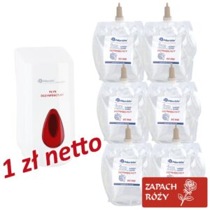 Dozownik żelu dezynfekcyjnego MERIDA TOP za 1 zł netto przy zakupie 6 wkładów z żelem MERIDA o zapachu róży