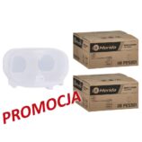 Pojemnik na dwie rolki papieru toaletowego bez gilzy MERIDA HARMONY za 25 zł netto przy zakupie 2 kartonów papiery toaletowego MERIDA ECONOMY (36 x 125 m = 4500 m, 18 000 listków)