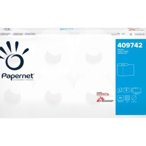 Papier toaletowy MERIDA TOP, BIAŁY, średnica 11 cm, długość 19,8 m, dwuwarstwowy, worek 64 szt.(8x8)