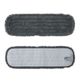 Mop z rzepem Standard szary mikrofaza z obszyciem, 47 cm