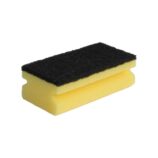 Zmywak profesjonalny do gruntownego czyszczenia, pianka żółta, fibra czarna, opakowanie 10 szt.