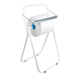 Stojak na przemysłowe czyściwa w rolach metalowy kolor BIAŁY